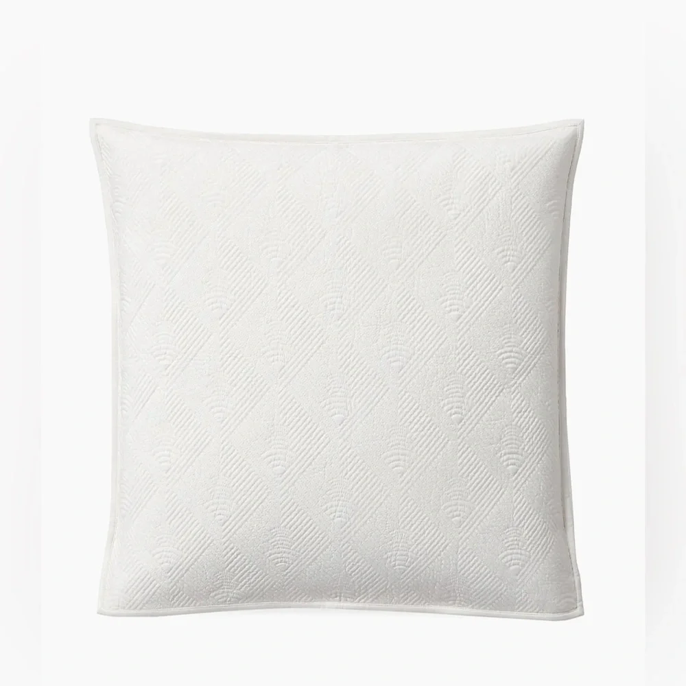 New Ralph Lauren Park Row Elysia Euro Sham in Chic Cream 26 x 26 Cotton Luxury
